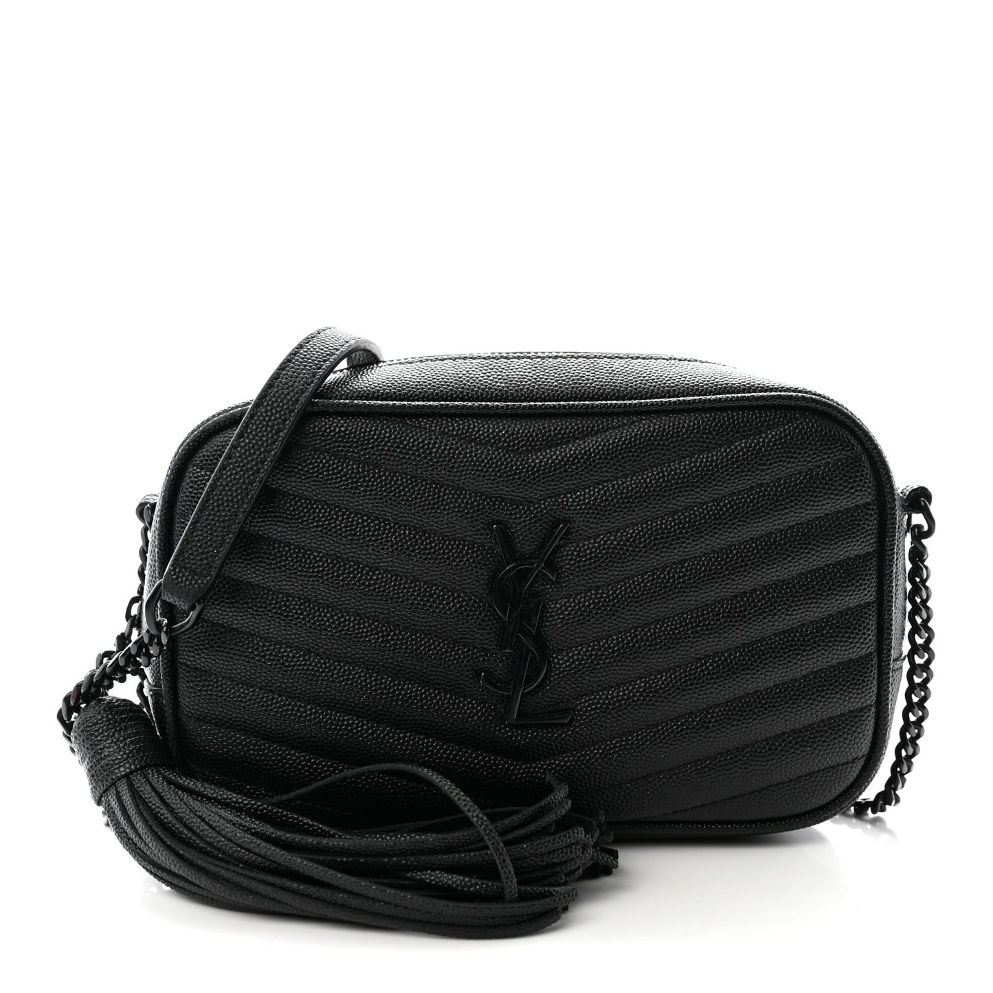 Grain De Poudre Matelasse Monochrome Monogram Mini Lou Camera Bag Black