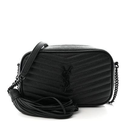Saint Laurent Grain De Poudre Matelasse Monochrome Monogram Mini Lou Camera Bag Black 1 of 9