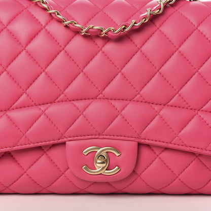 Chanel Lambskin Quilted Jumbo Mademoiselle Chic Flap Fuchsia 15 of 15