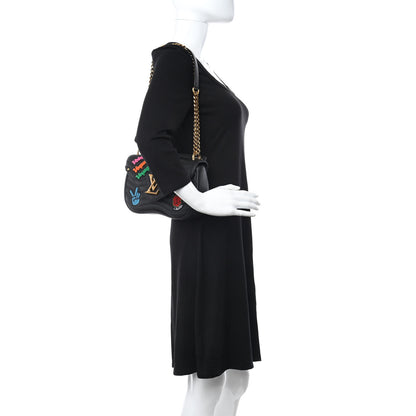 Louis Vuitton Calfskin Embroidered New Wave Chain MM Black 2 of 11