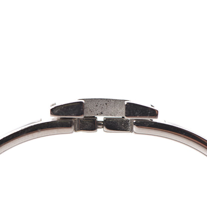 Hermes Enamel Narrow Clic Clac H Bracelet PM Blanc Gris Clair 5 of 6