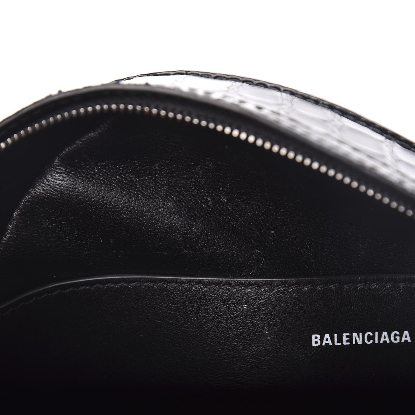 Calfskin Crocodile Embossed Clutch Black