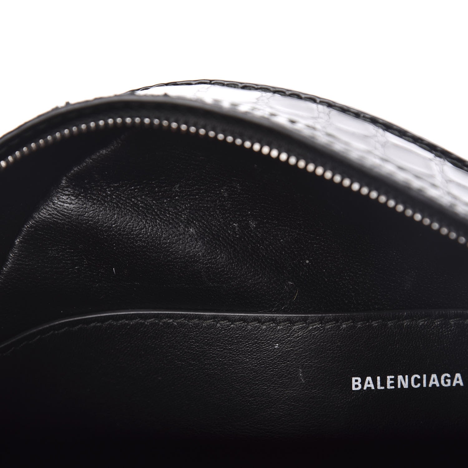 Balenciaga Calfskin Crocodile Embossed Clutch Black 6 of 7