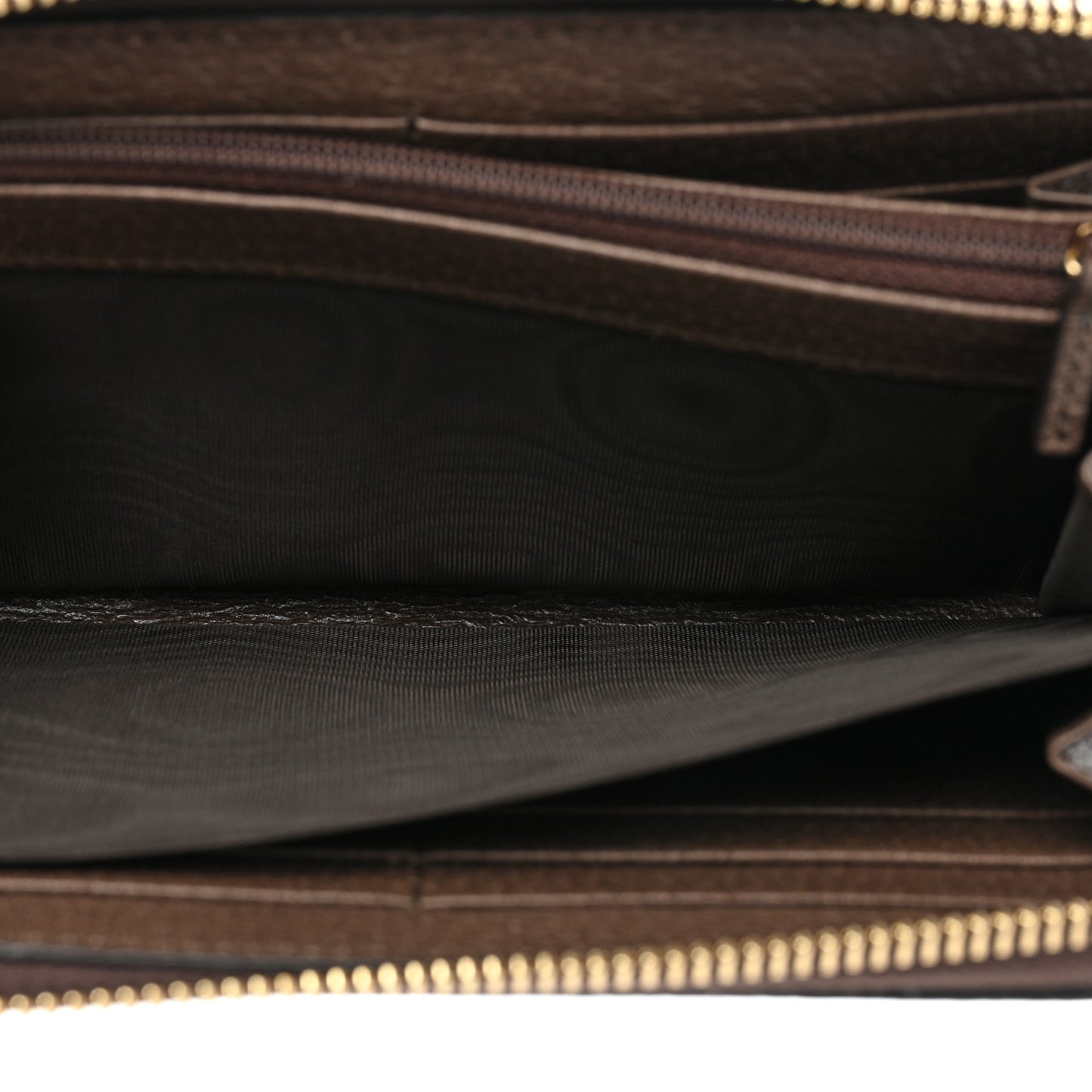 GG Supreme Monogram Web Ophidia Zip Around Wallet Brown
