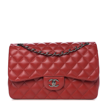 Chanel Lambskin Quilted Jumbo Double Flap Red 1 of 10