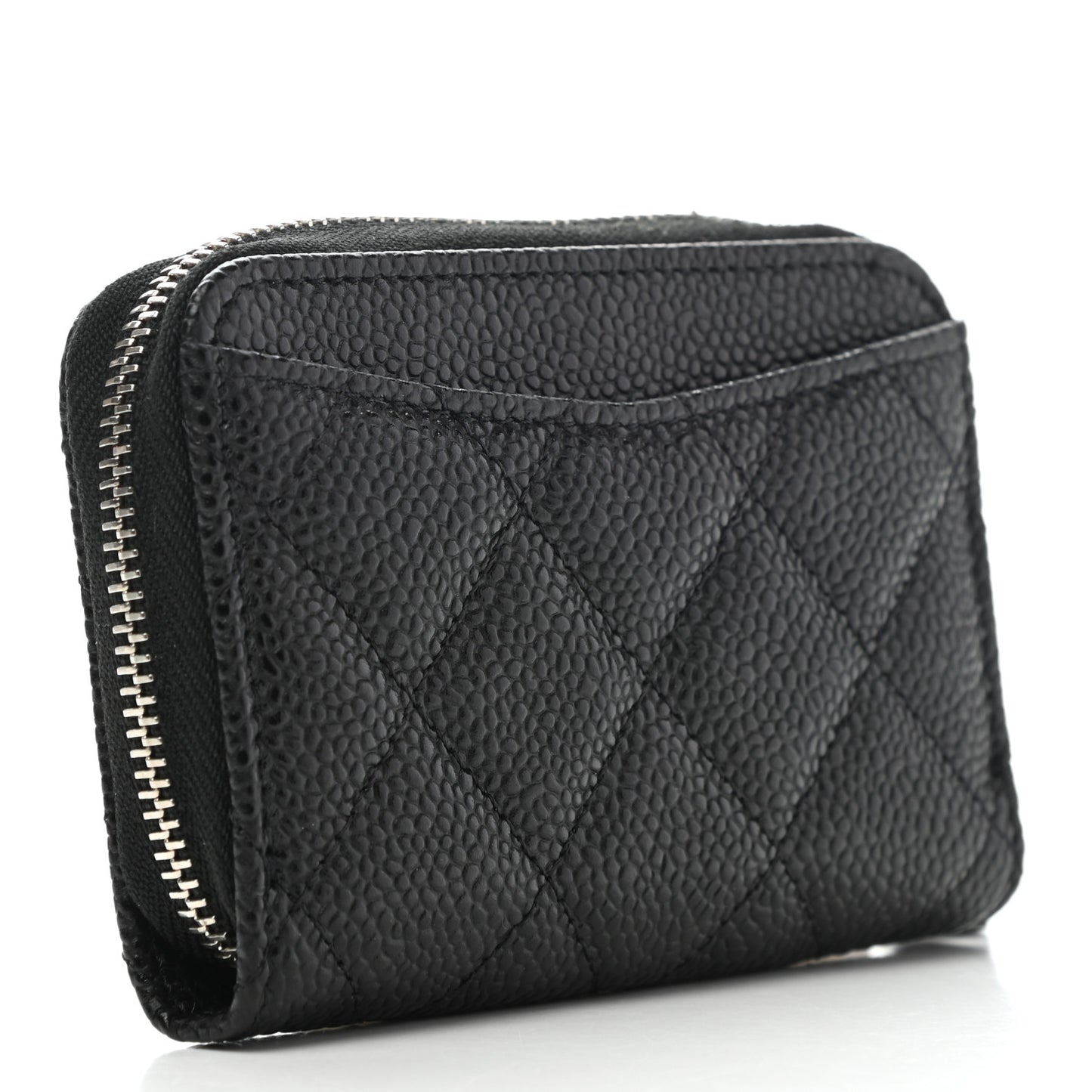 Caviar Quilted Classic Zipped Coin Purse Black