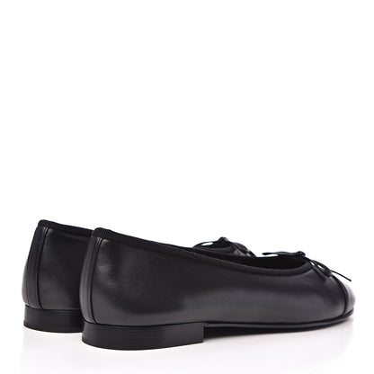 Chanel Lambskin Cap Toe Ballerina Flats 40 Black 4 of 9