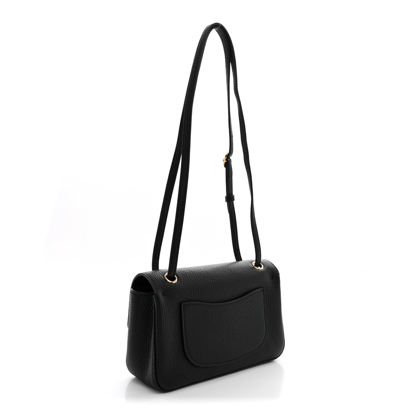 Grained Calfskin Mini Souplissimo Maxi Flap Black