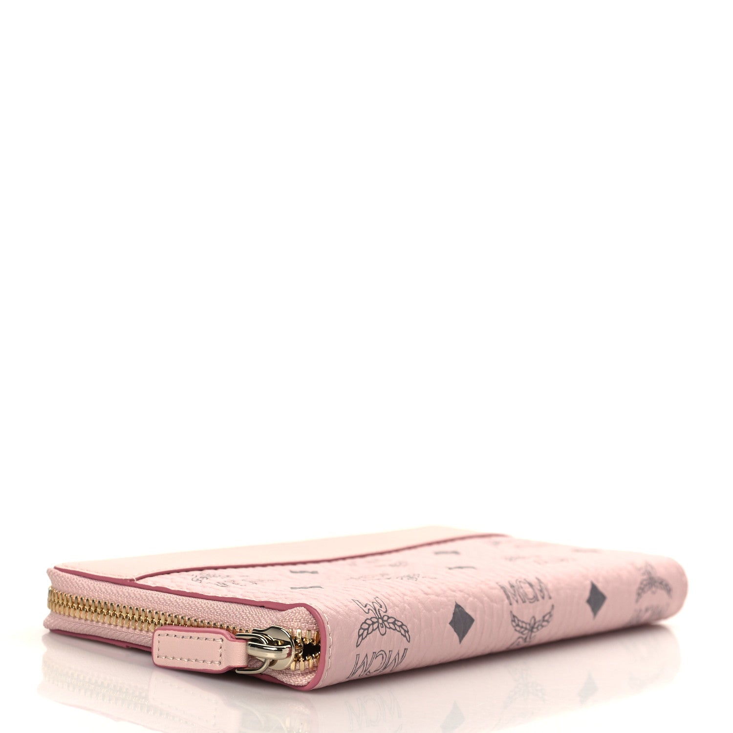 MCM Visetos Large Zip Around Wallet Pink 4 of 7