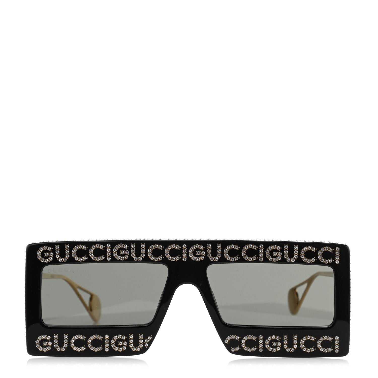 Gucci Acetate Crystal Mask-Frame Sunglasses GG0431S Black 2 of 7