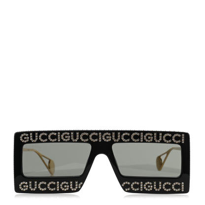 Gucci Acetate Crystal Mask-Frame Sunglasses GG0431S Black 2 of 7