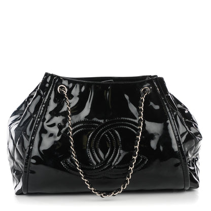 Chanel Vinyl Large Lipstick Ligne Accordion Tote Black 1 of 7