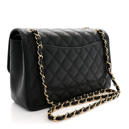 Chanel Caviar Quilted Jumbo Double Flap Black 3 of 11