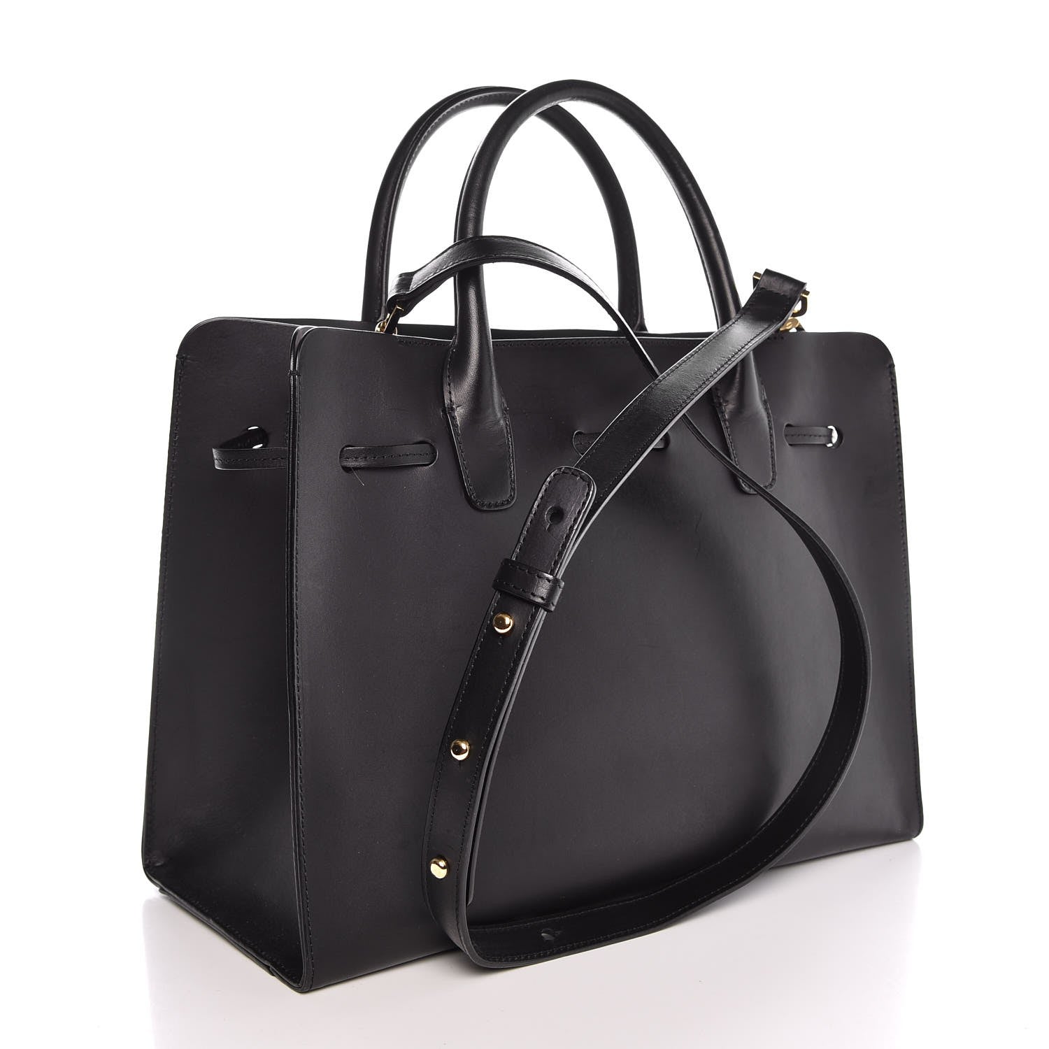 Mansur Gavriel Calfskin Sun Bag Black Blue 4 of 7