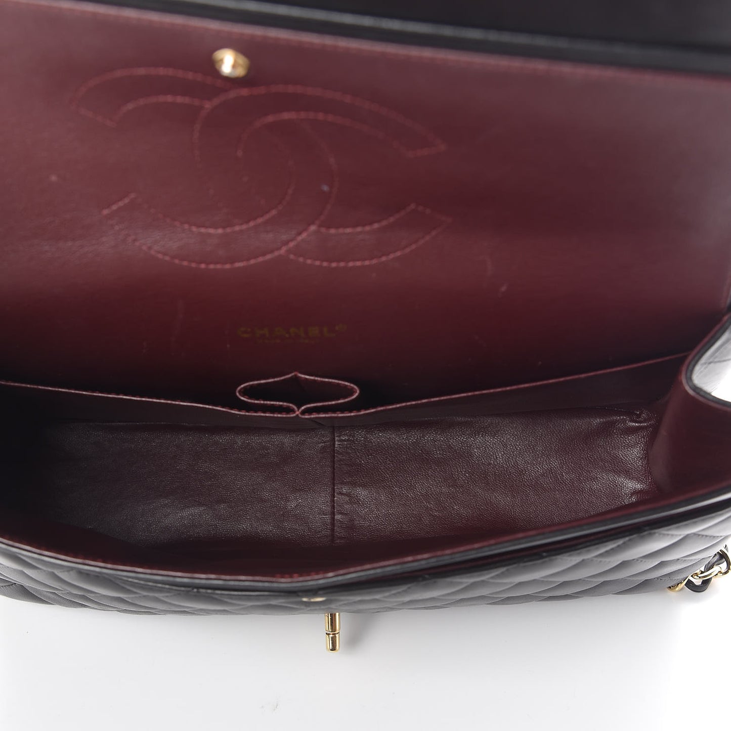 Lambskin Quilted Maxi Double Flap Black