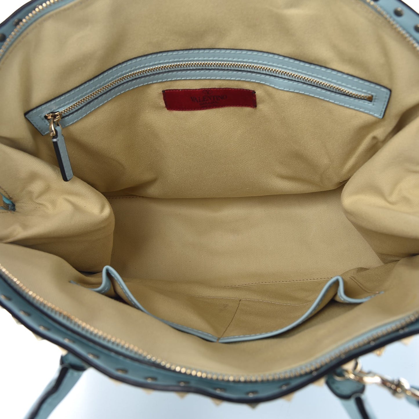 Vitello Rockstud Dome Shopper Baby Blue