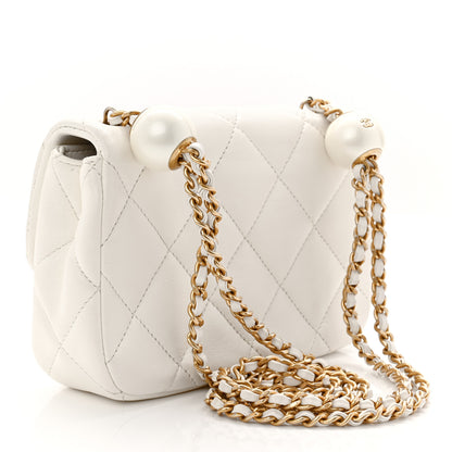 Chanel Lambskin Quilted Pearl Small Flap White 3 of 10