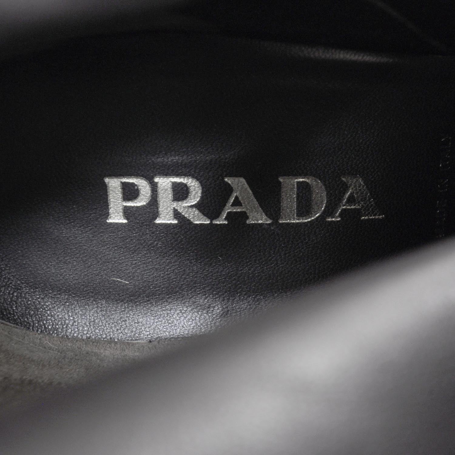 Prada Suede Tall Boots 36.5 Brown 7 of 8