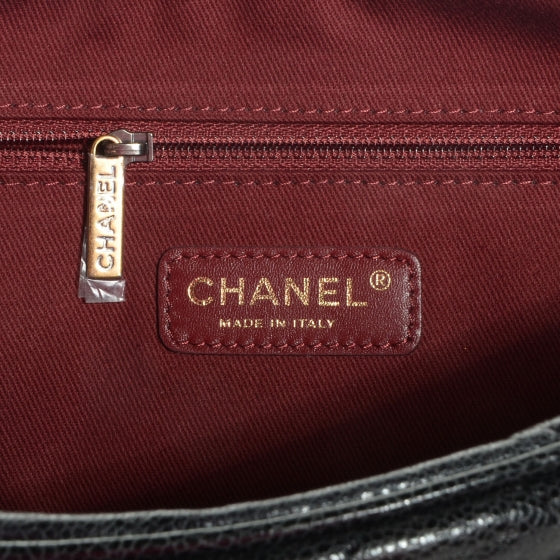 Chanel Crumpled Grained Calfskin Quilted Large Shiva Flap Black 6 of 8