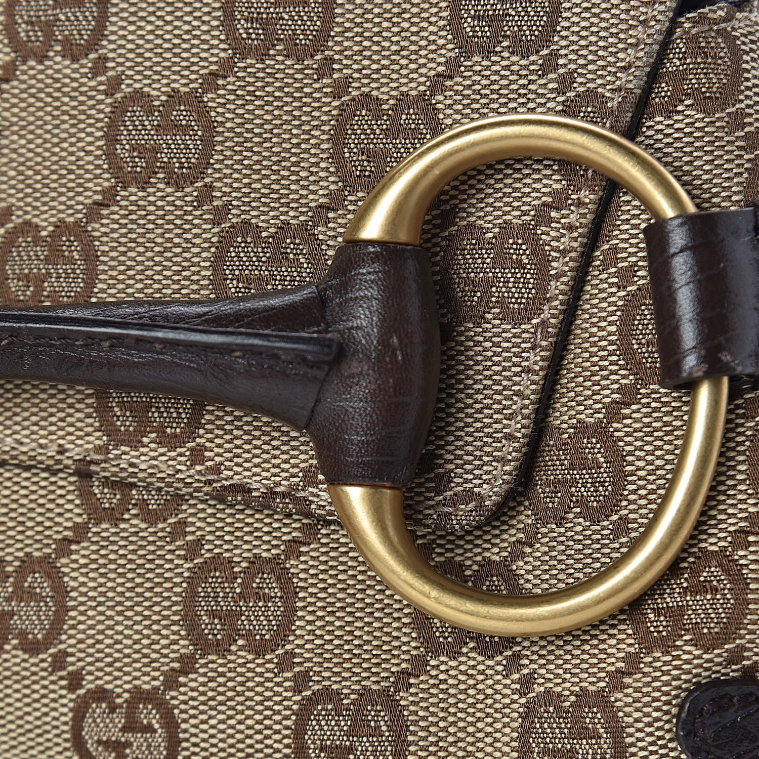 Gucci Monogram Horsebit Clutch Dark Brown 11 of 12