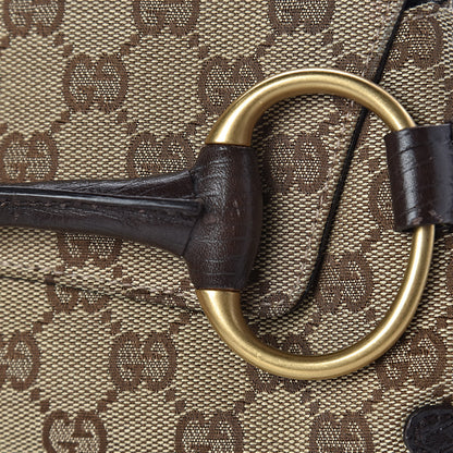 Gucci Monogram Horsebit Clutch Dark Brown 11 of 12