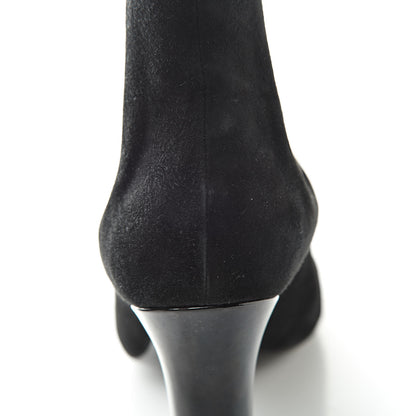 Louis Vuitton Suede Monogram Uniformes Cap Toe Chelsea 75mm Ankle Boots 38 Black 12 of 13
