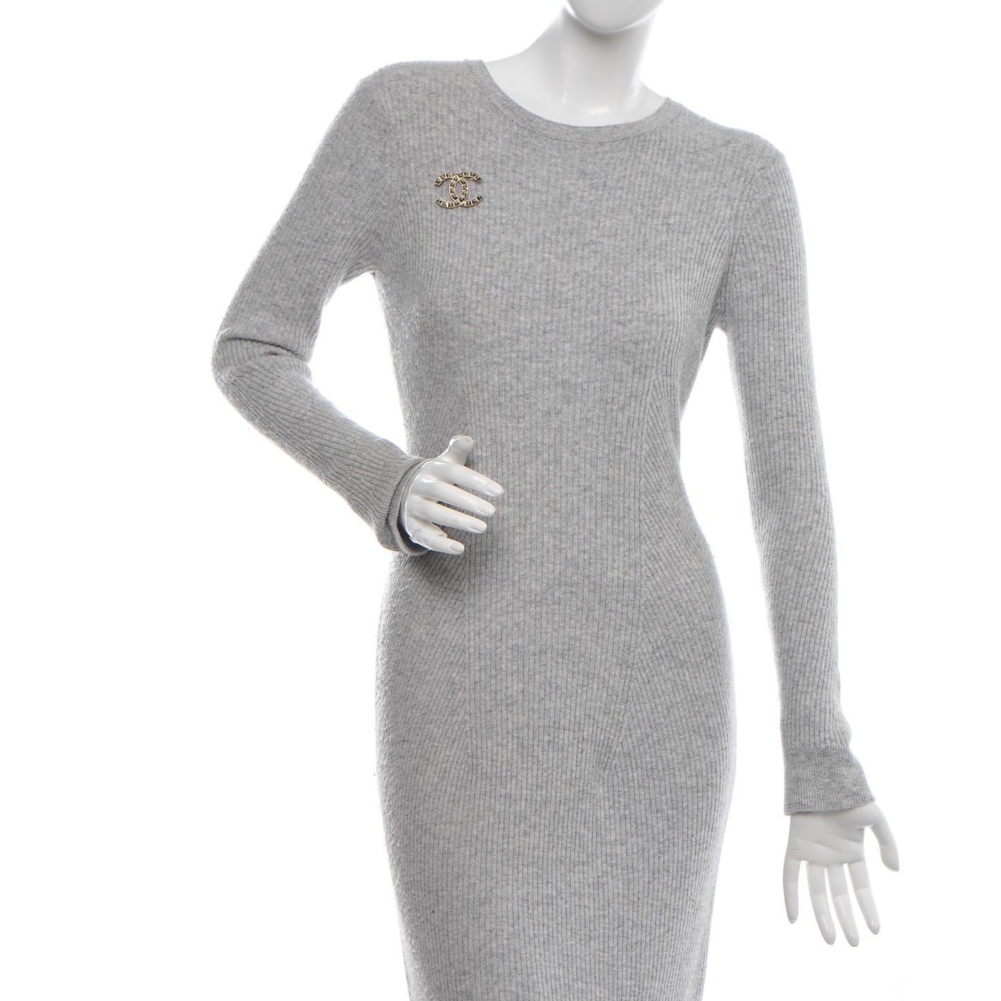 Studded CC Pin Brooch Gold