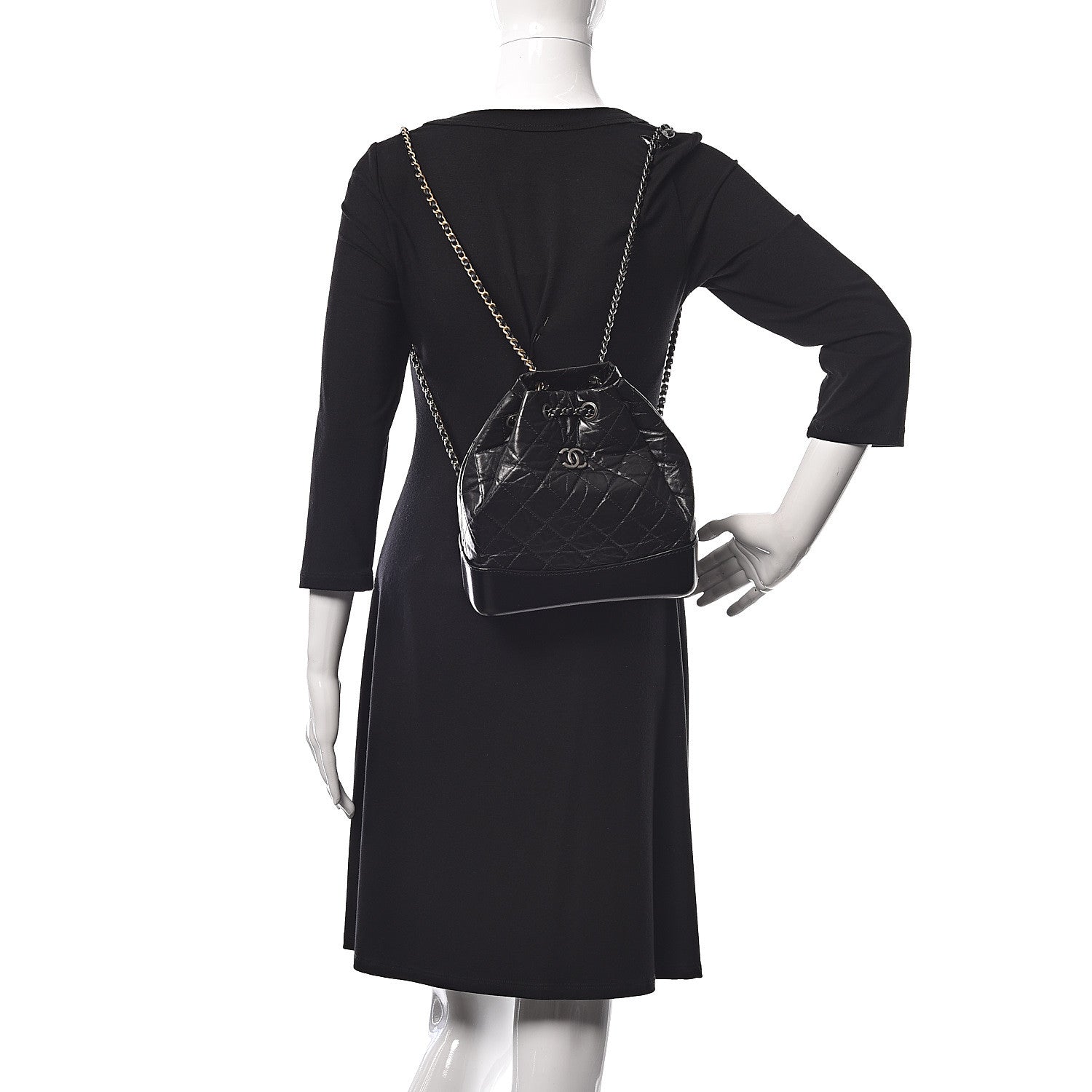 Chanel Aged Calfskin Quilted Small Gabrielle Backpack Black 2 of 10