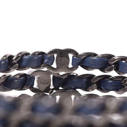 Chanel Lambskin Chain Turnlock CC Bangle Set of 3 Navy 4 of 4