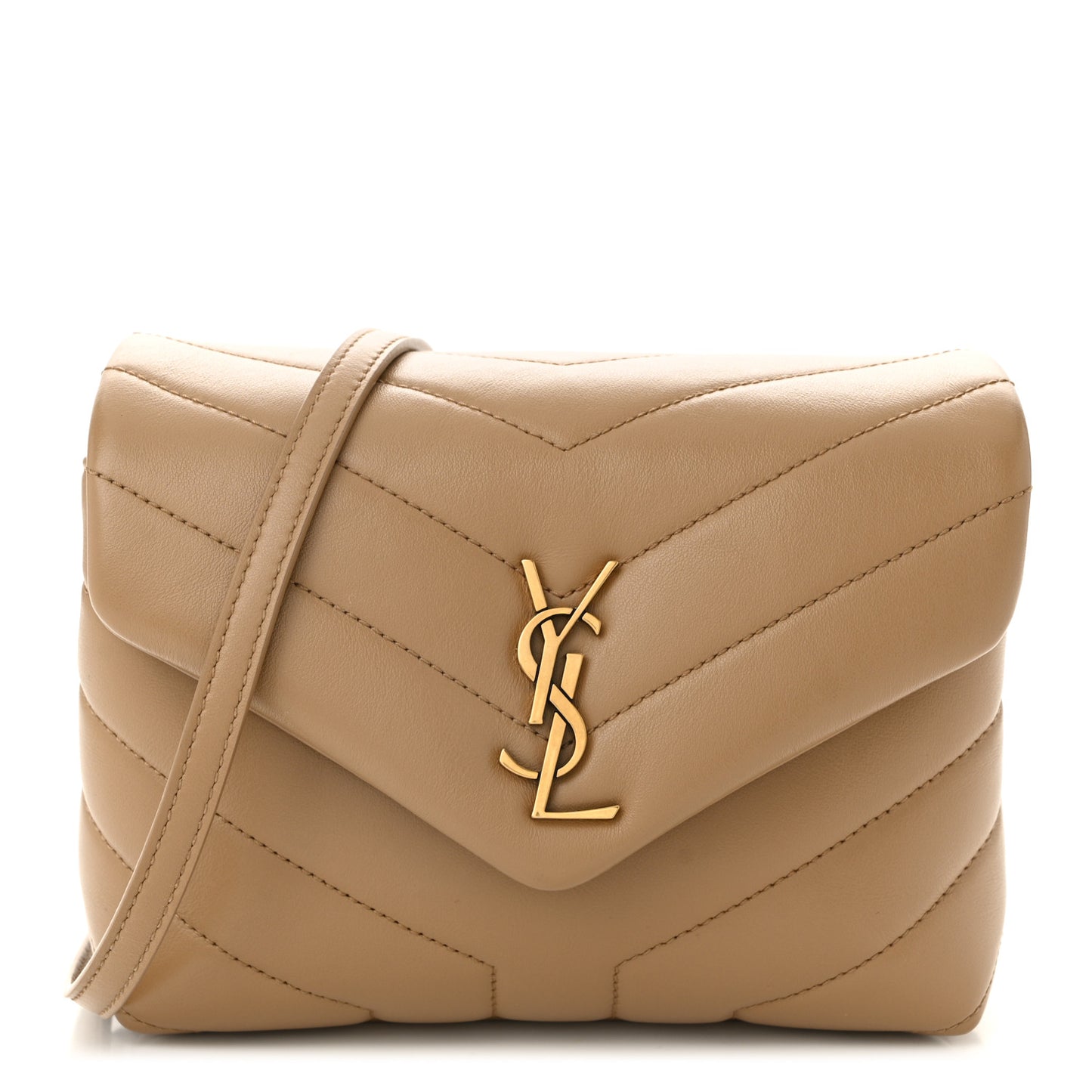 Calfskin Y Quilted Monogram Toy Loulou Crossbody Bag Natural Tan