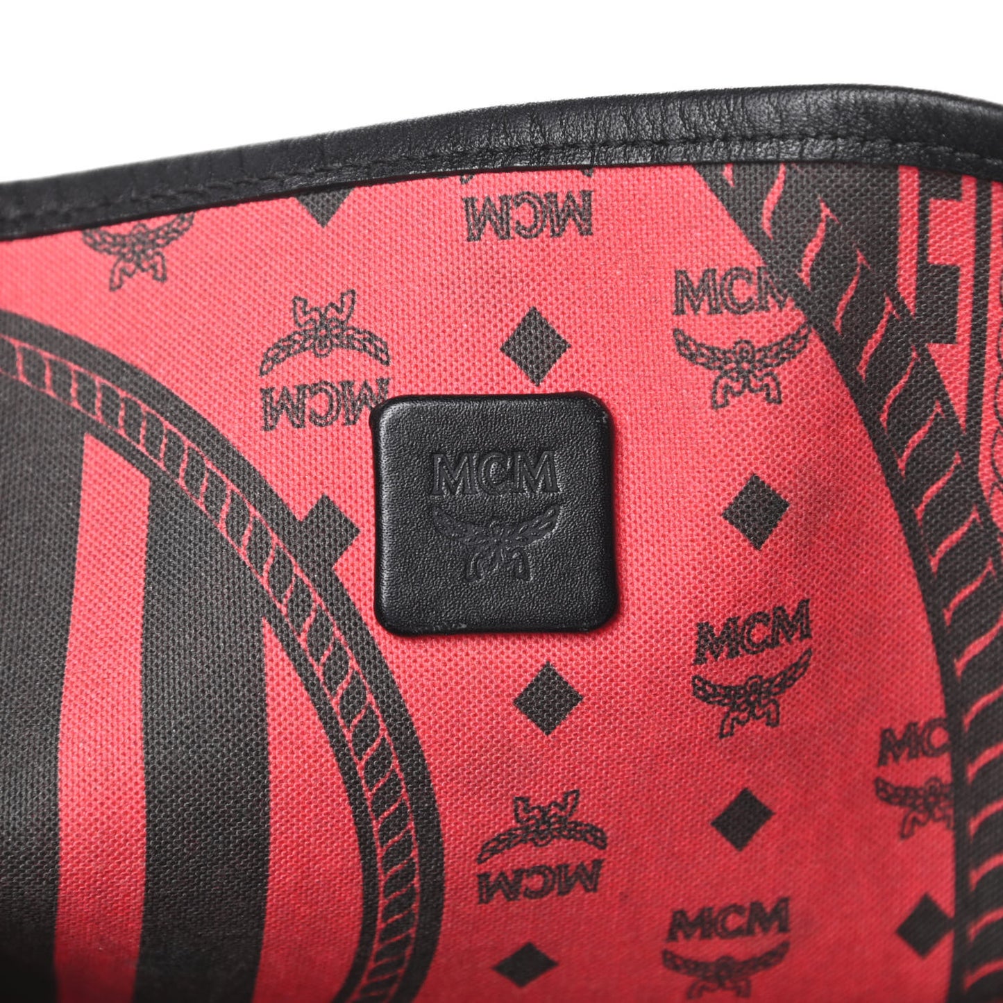 Visetos Medium Project Reversible Shopper Tote Ruby Red Black