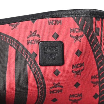 MCM Visetos Medium Project Reversible Shopper Tote Ruby Red Black 9 of 19