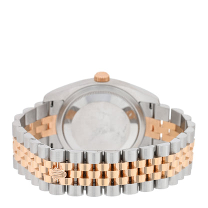 Rolex Stainless Steel 18K Everose Gold 36mm Oyster Perpetual Datejust Watch Black Roman 116201 3 of 4