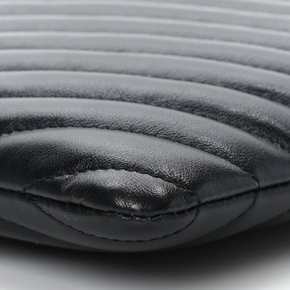 Saint Laurent Calfskin Matelasse Chevron Monogram A5 Wristlet Black 9 of 9