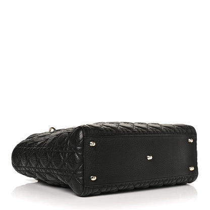 Christian Dior Grained Calfskin Cannage Large Supple Lady Dior Black 4 of 12