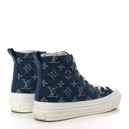 Louis Vuitton Denim Monogram Stellar Sneaker Boots 38 Bleu Jeans Blue 4 of 9