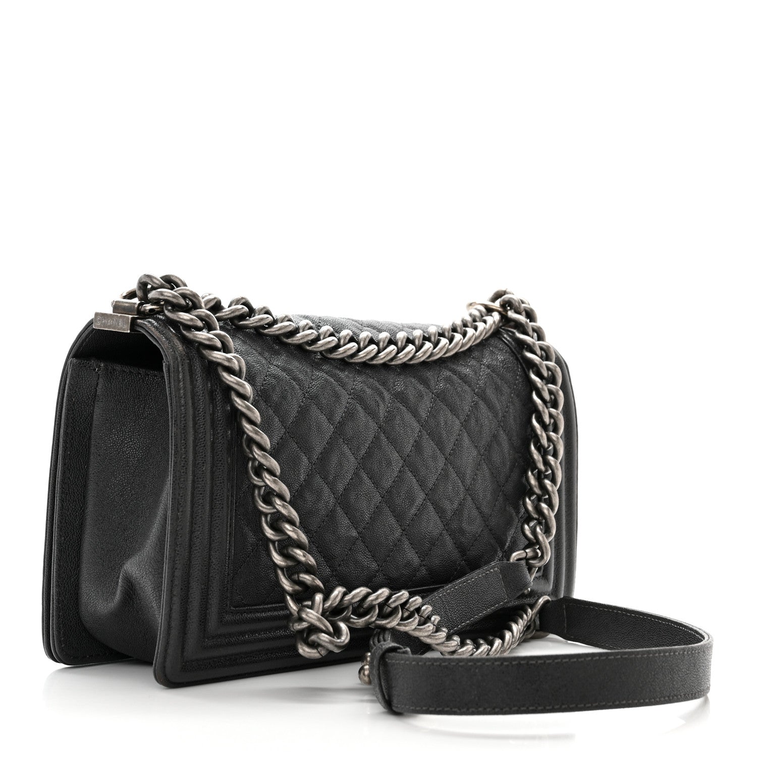 Chanel Caviar Quilted Medium Boy Flap Charcoal 4 of 19
