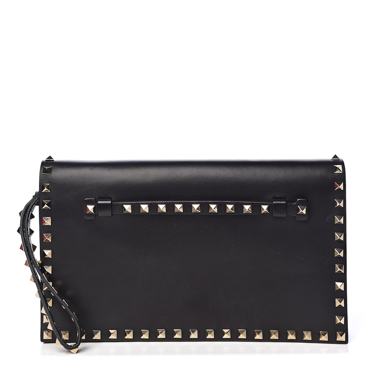 Nappa Rockstud Wristlet Clutch Black