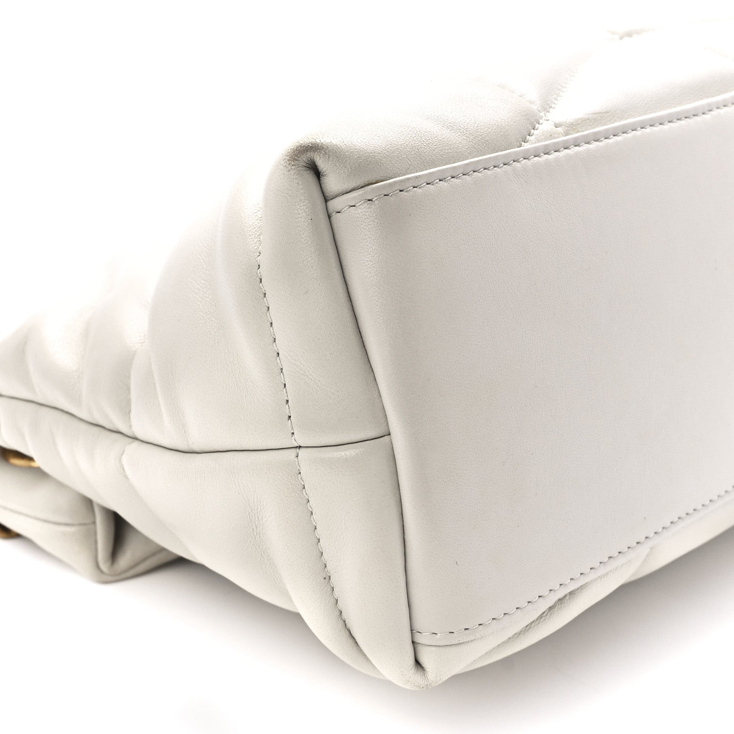 Saint Laurent Lambskin Quilted Small Loulou Puffer Monogram Chain Satchel Crema Soft 11 of 12