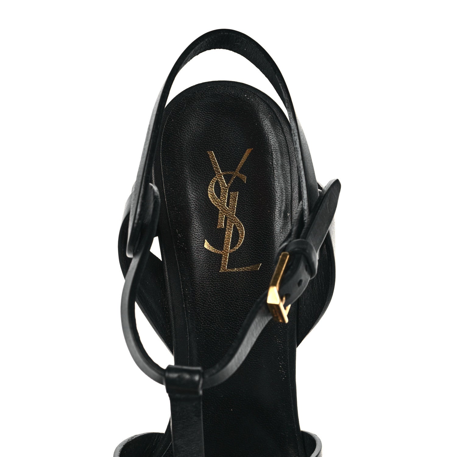 Saint Laurent Calfskin Tribute 105 Platform Sandals 40 Black 7 of 9