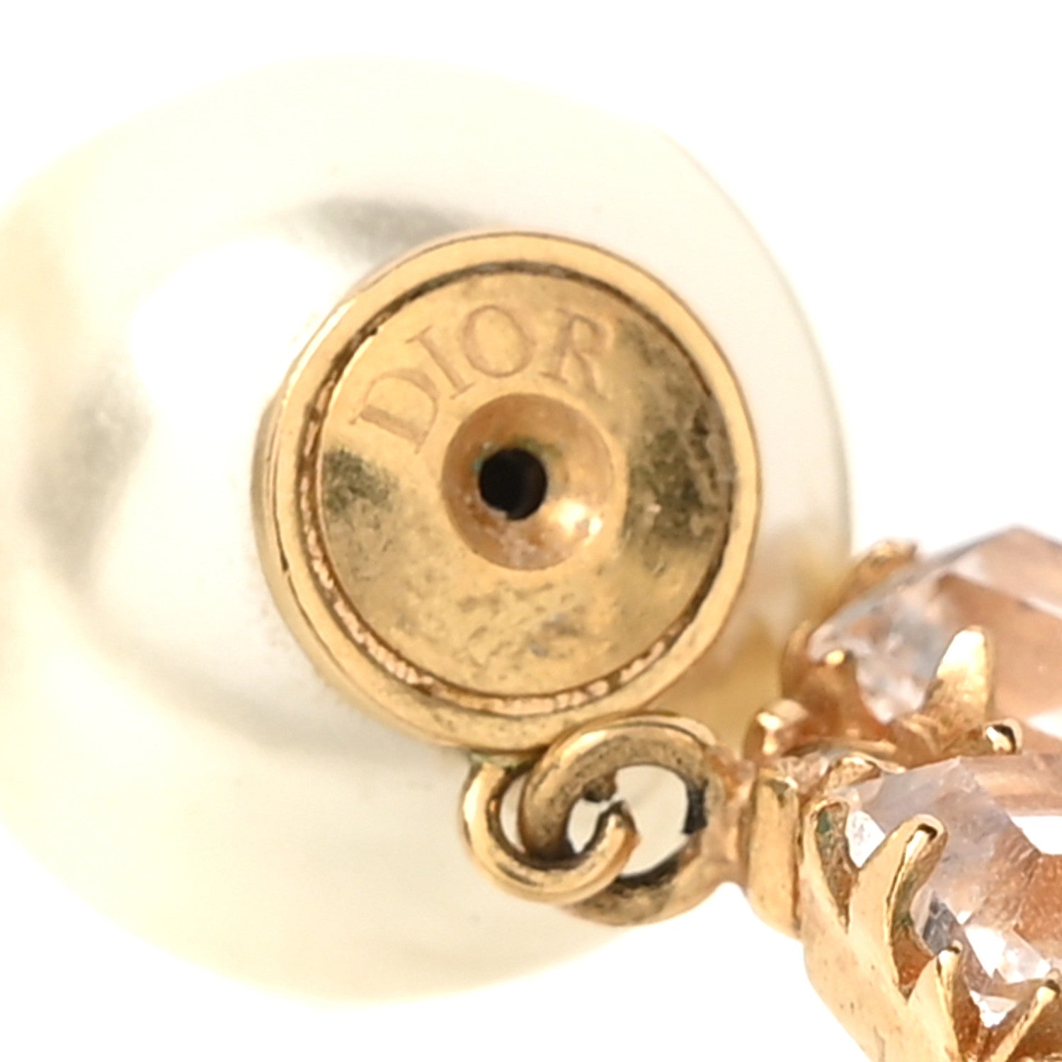 Christian Dior Pearl Crystal Dior Tribales Drop Earrings Gold 4 of 4