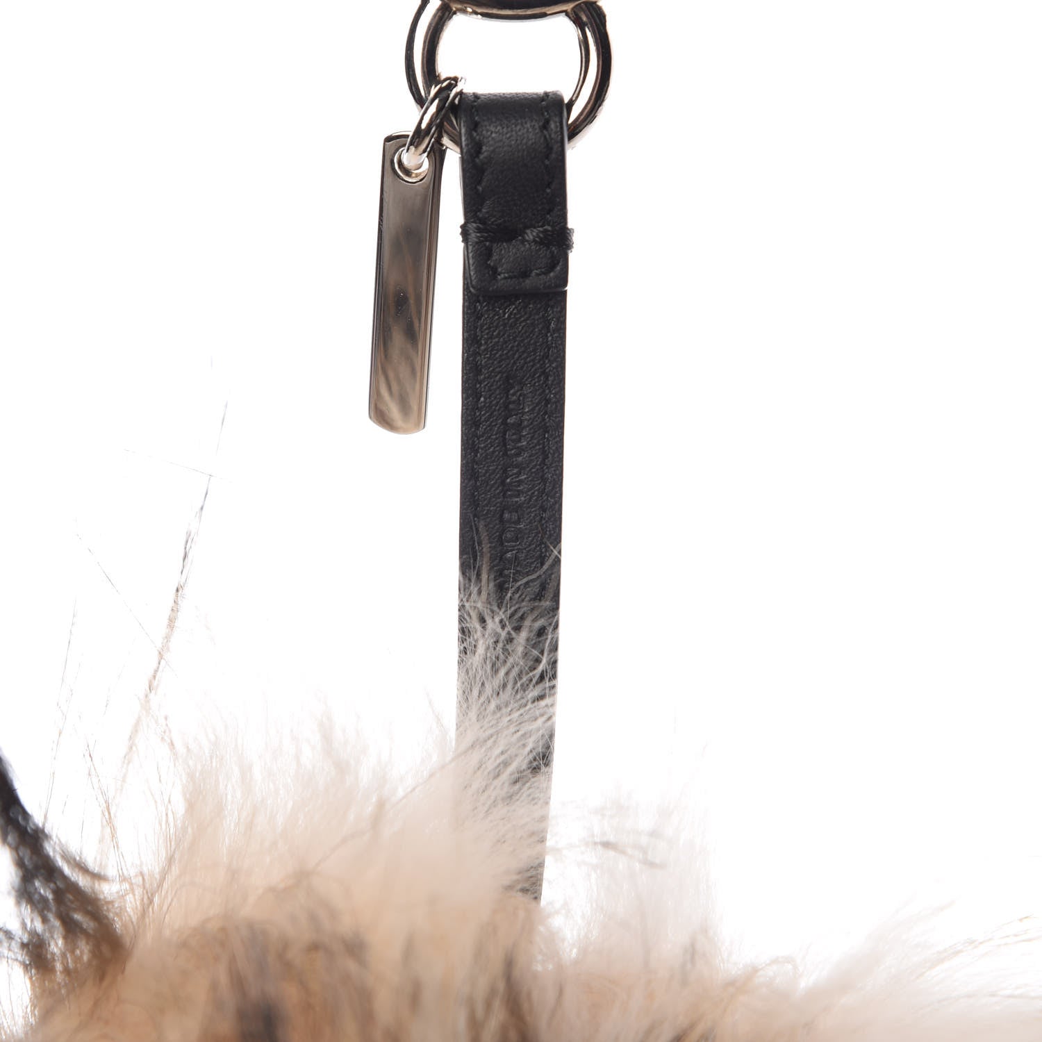 Fendi Vitello Flamingo Fox Fur Flurry Monster Bag Bug Cube Charm White 3 of 3