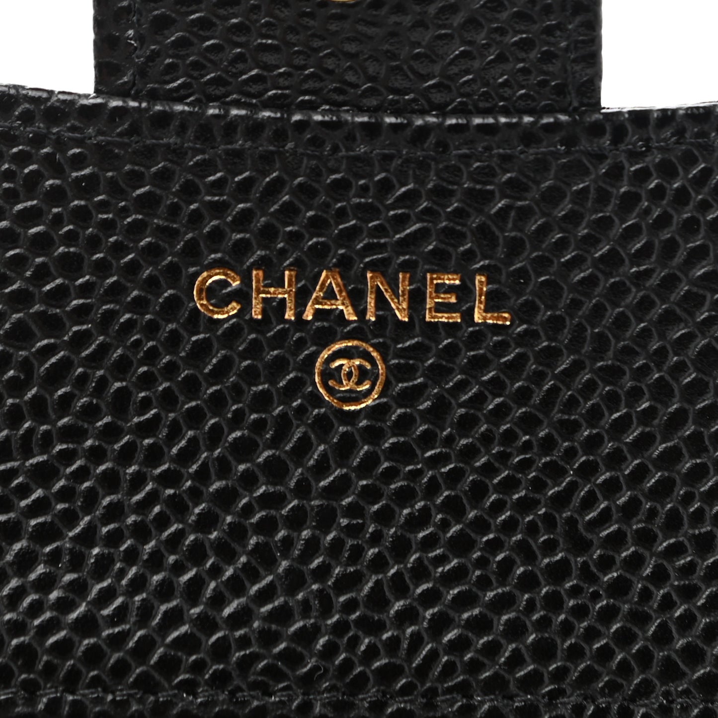 Caviar Quilted Compact Flap Wallet Black
