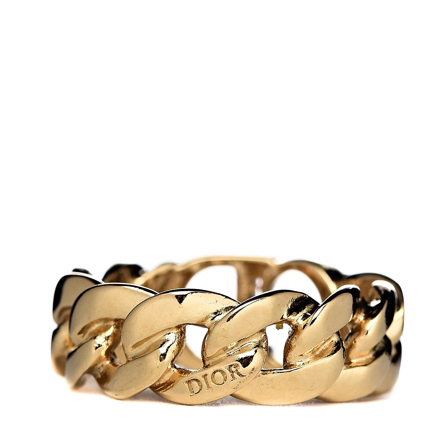 Christian Dior Metal Danseuse Etoile Chain Ring S Gold 3 of 5