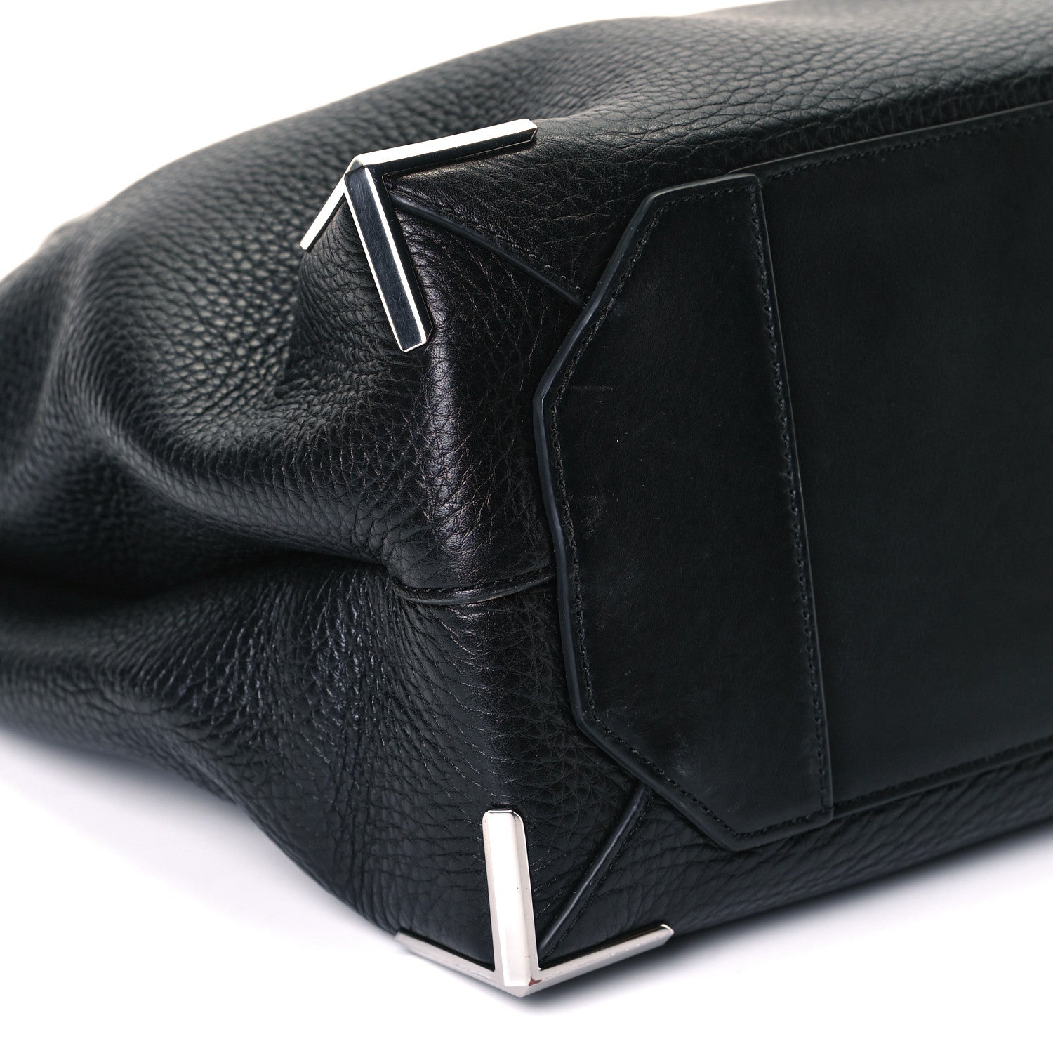 Alexander Wang Pebbled Calfskin Large Prisma Skeletal Tote Black Silver Hardware 13 of 20