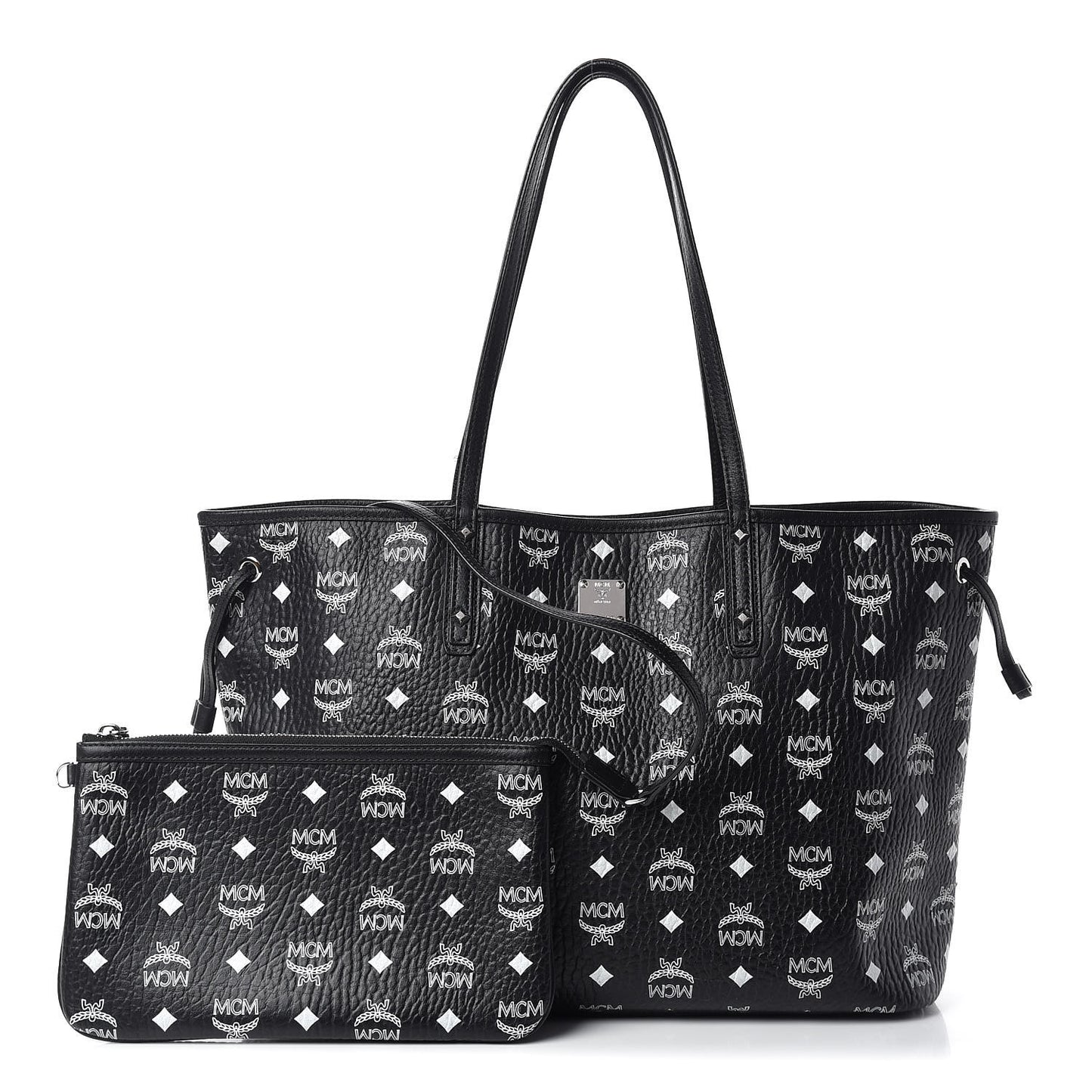 Visetos Medium Reversible Shopper Tote Black