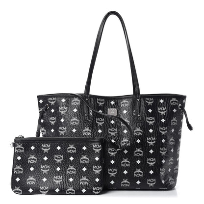 MCM Visetos Medium Reversible Shopper Tote Black 1 of 21