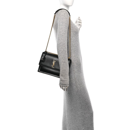 Saint Laurent Calfskin Medium Monogram Sunset Black 2 of 9