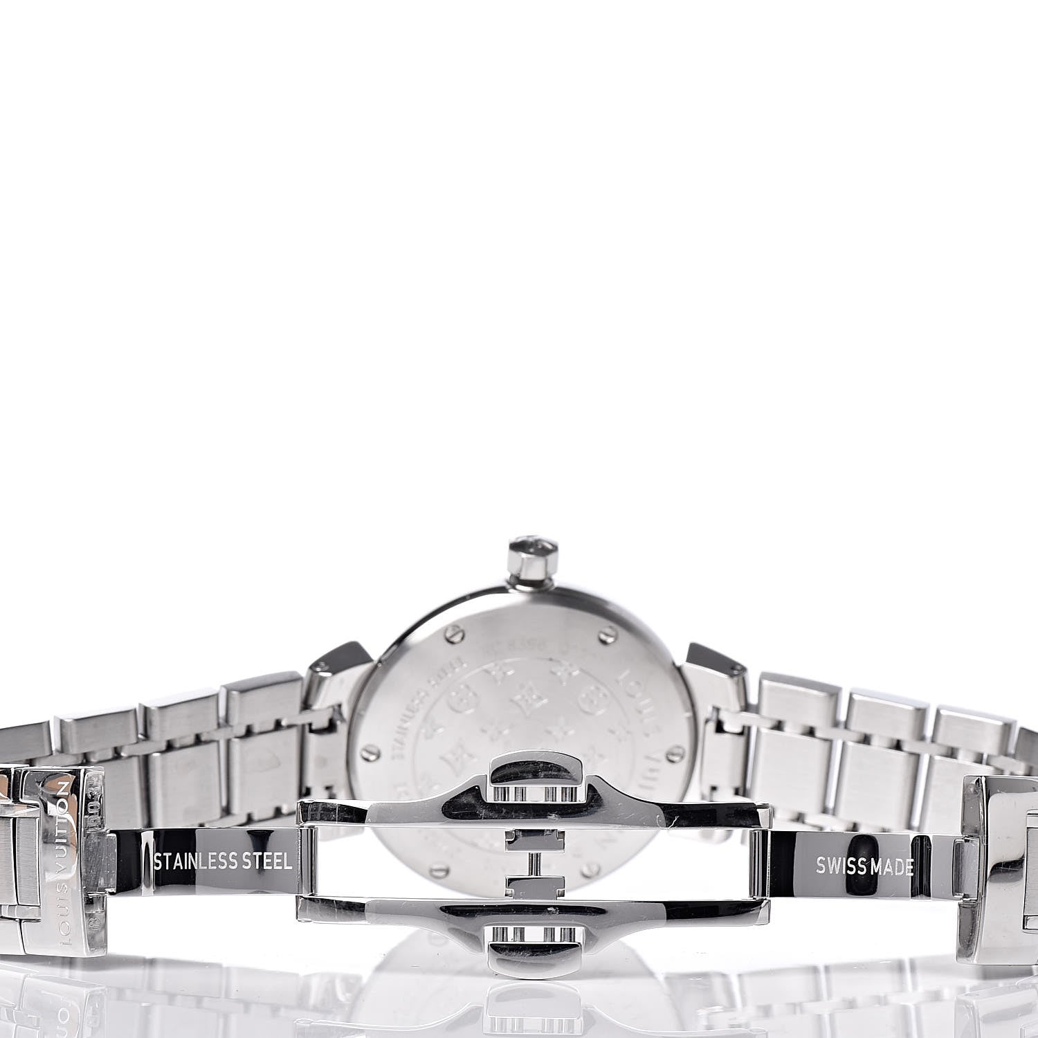 Louis Vuitton Stainless Steel 28mm Tambour Quartz Watch Brown 5 of 9