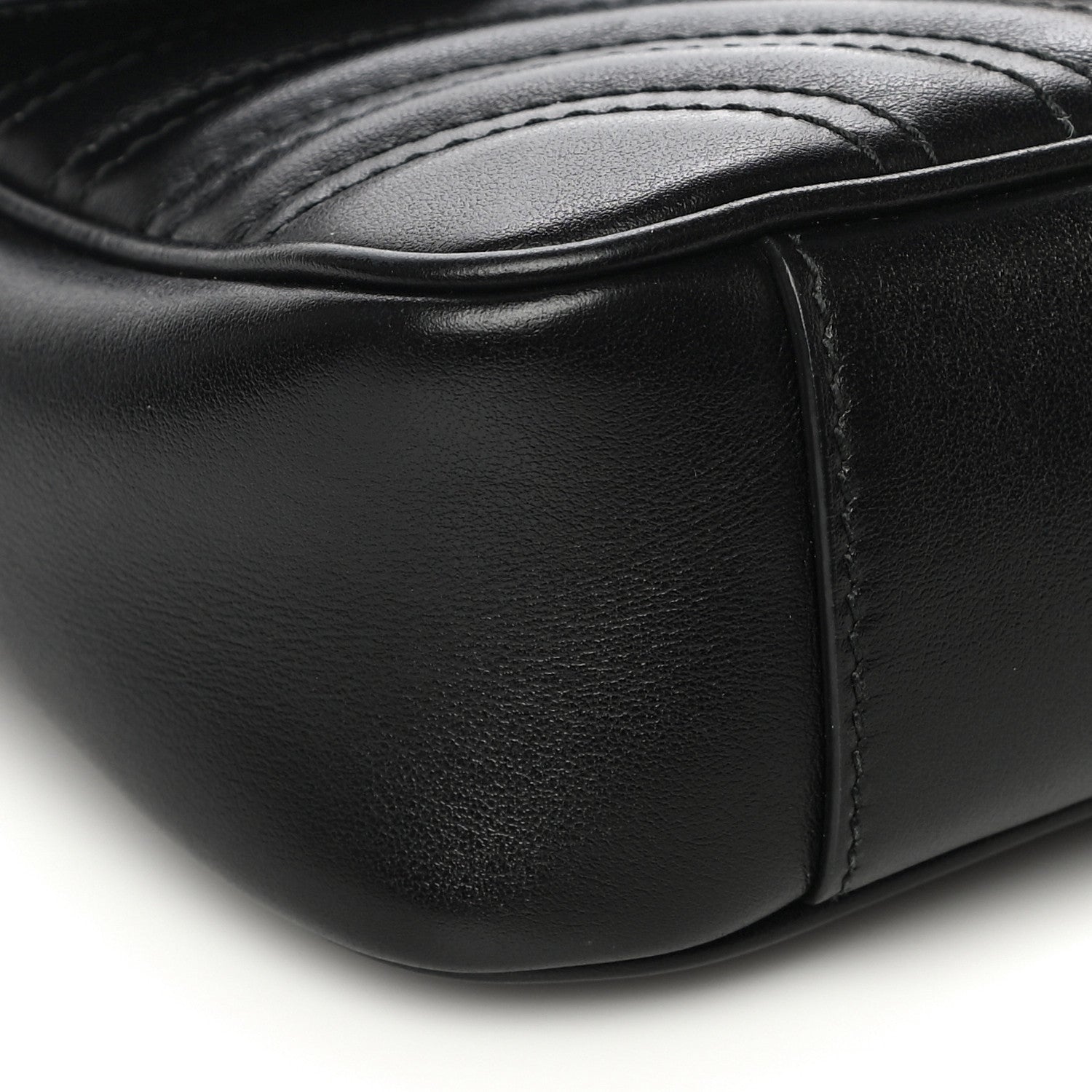 Gucci Calfskin Matelasse Mini GG Marmont Shoulder Bag Black 10 of 12